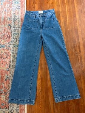 ROLLA'S Medium Blue Wide-Leg High-Rise Jeans
